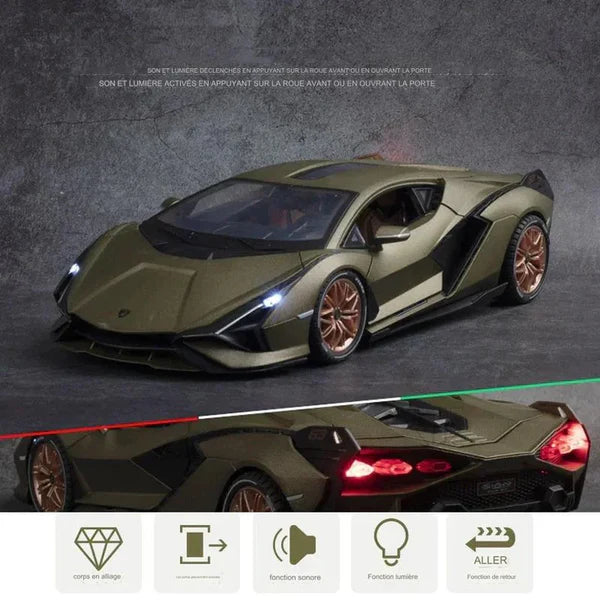 Modèle de voiture Lamborghini Sian à l'échelle 1:18  BK