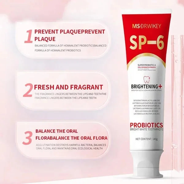 Dentifrice Super Probiotic-6 avec 6 probiotiques équilibre Force du microbiote buccal