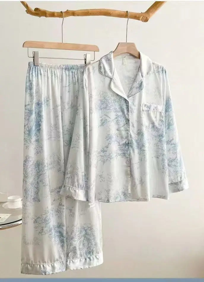 Pyjama Satin Floral pour Femme