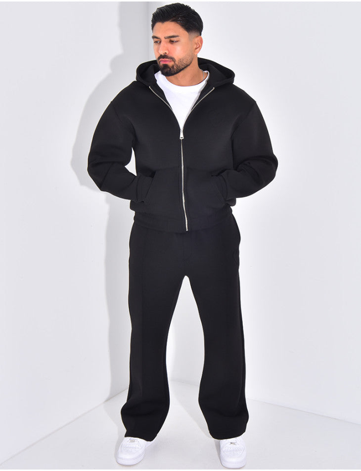 Ensemble pantalon et veste à capuche avec coeur noir