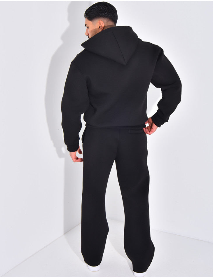 Ensemble pantalon et veste à capuche avec coeur noir