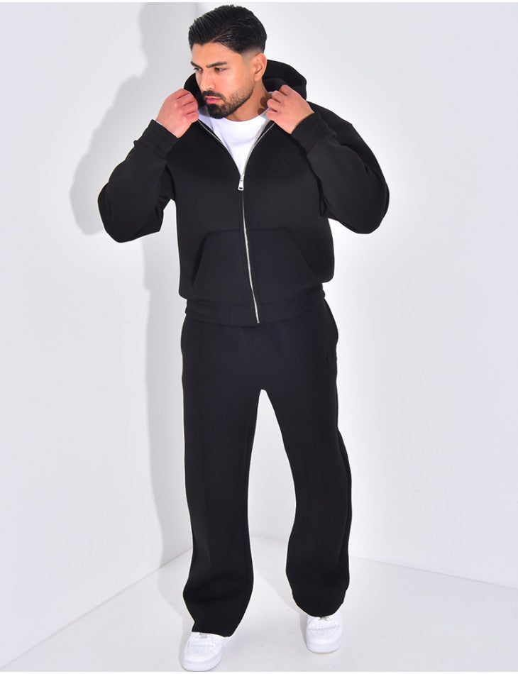 Ensemble pantalon et veste à capuche avec coeur noir