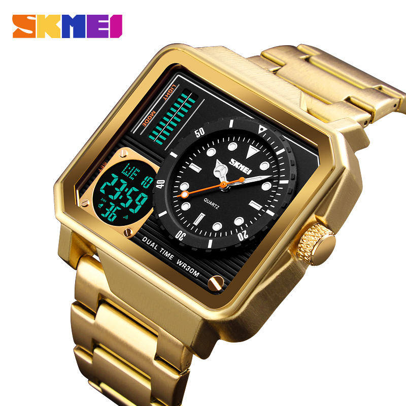 SKMEI – montre-bracelet de luxe en acier inoxydable GB